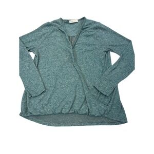 White Willow Open Front Cardigan Women‎ XS Heather Teal Knit